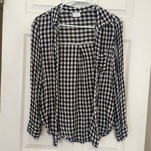 Abound Black and White Checkered Top